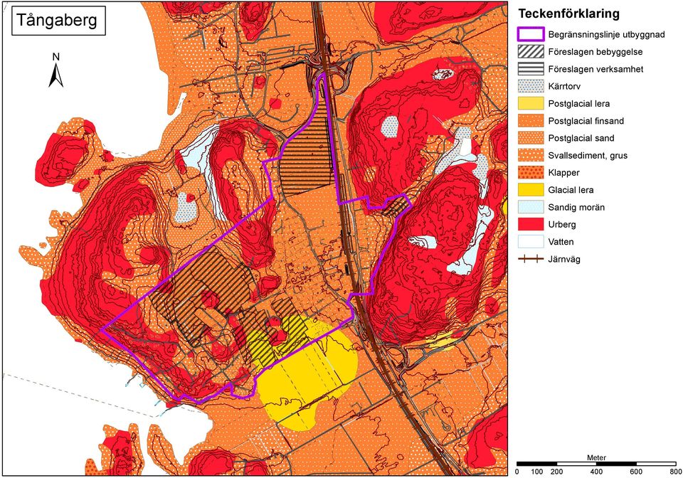 Postglacial finsand Postglacial sand Svallsediment, grus Klapper