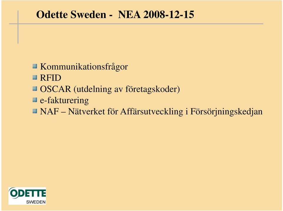 (utdelning av företagskoder)
