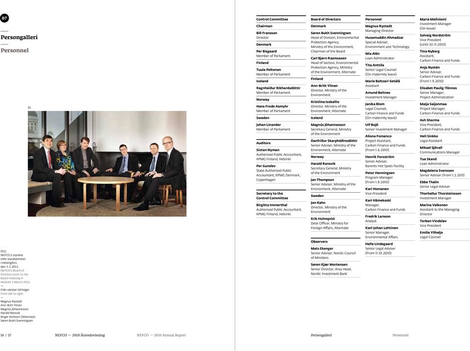 Fransson Director Denmark Per Bisgaard Member of Parliament Finland Tuula Peltonen Member of Parliament Iceland Ragnheiður Rikhardsdóttir Member of Parliament Norway Hans Frode Asmyhr Member of