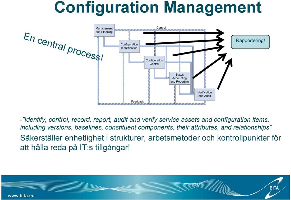 items, including versions, baselines, constituent components, their attributes, and