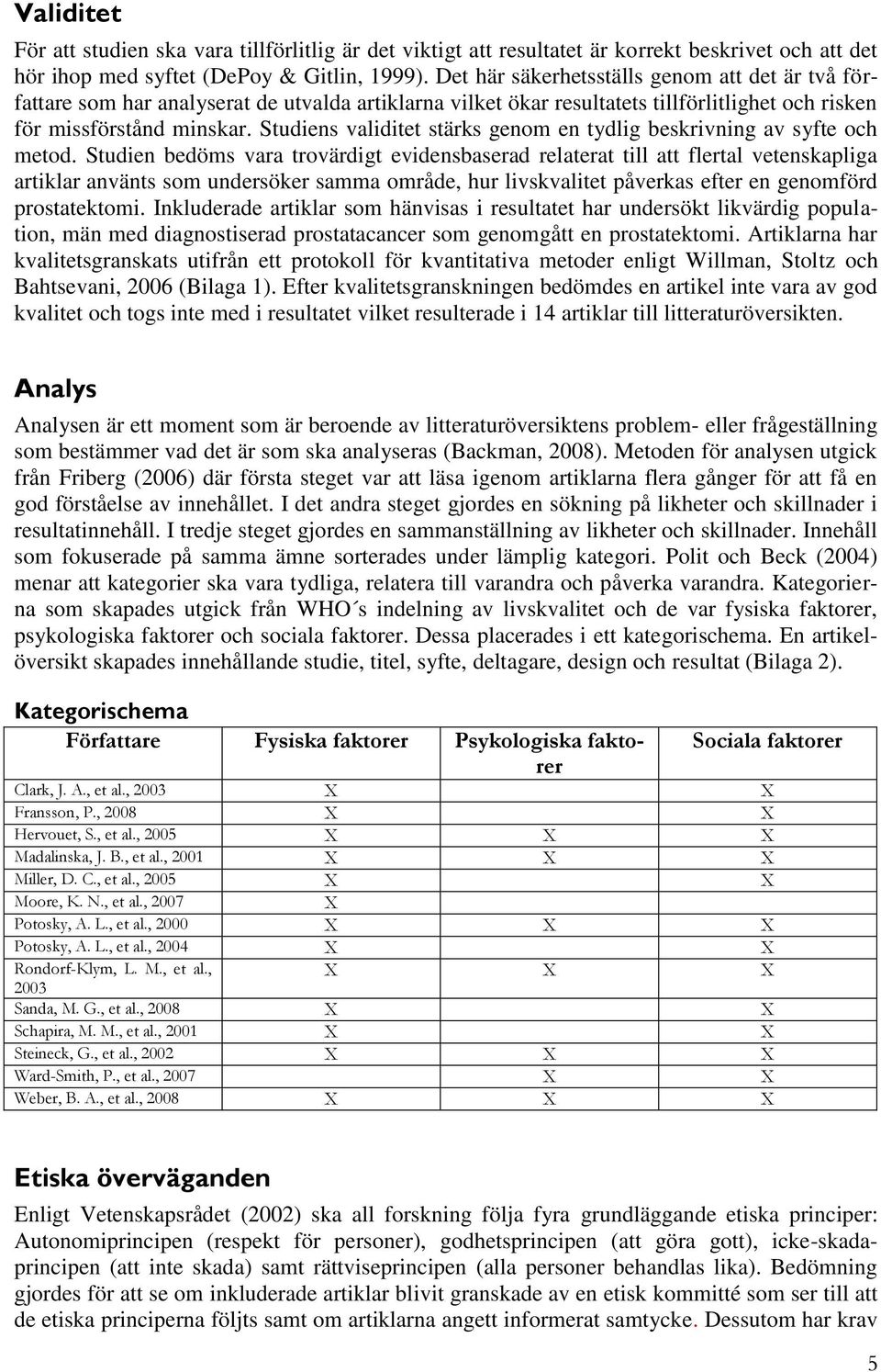 Studiens validitet stärks genom en tydlig beskrivning av syfte och metod.