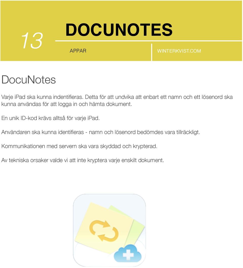 dokument. En unik ID-kod krävs alltså för varje ipad.