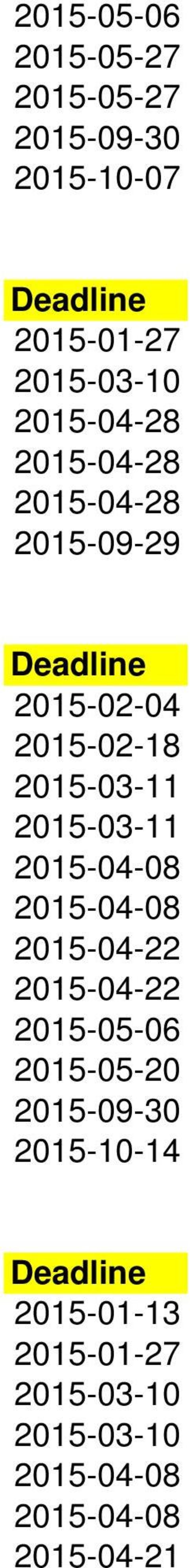 2015-03-11 2015-04-08 2015-04-08 2015-04-22 2015-04-22 2015-05-06 2015-05-20 2015-09-30