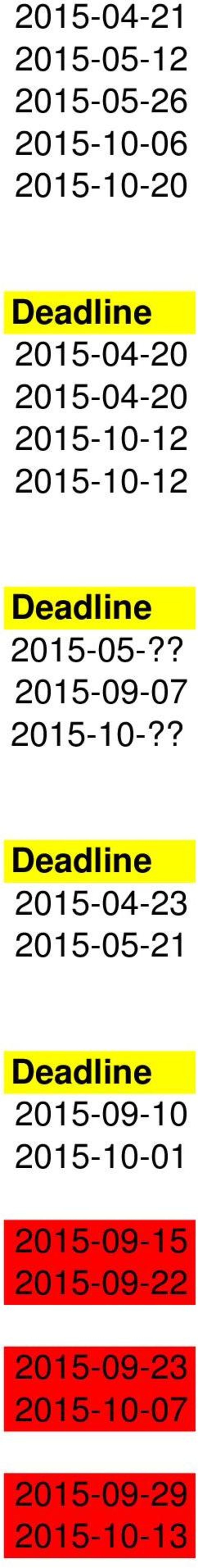 ? 2015-09-07 2015-10-?