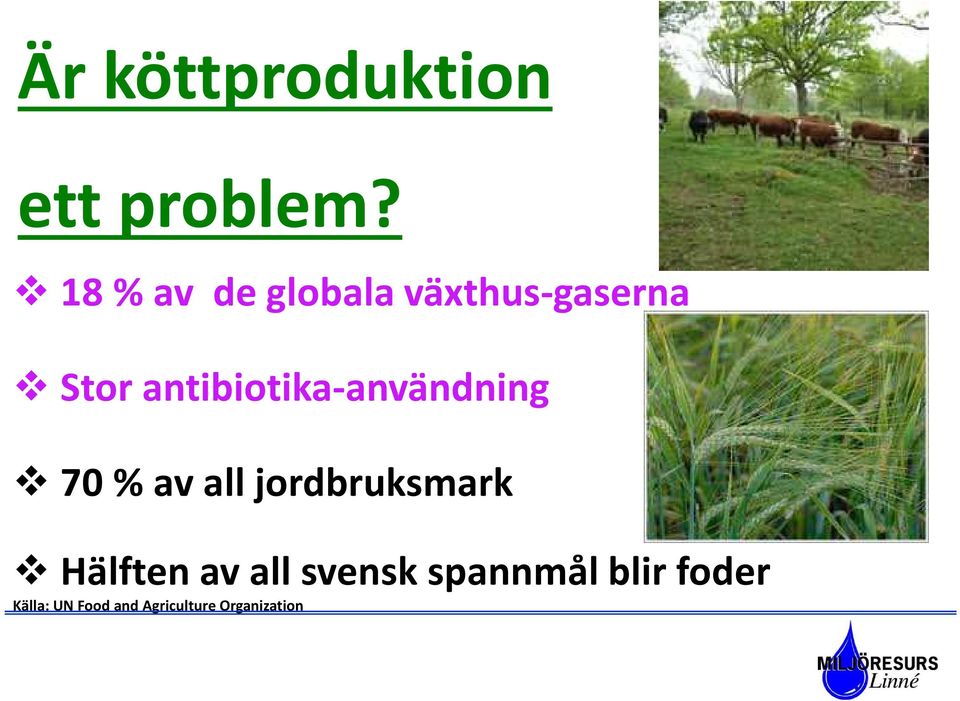 antibiotika-användning 70 % av all jordbruksmark