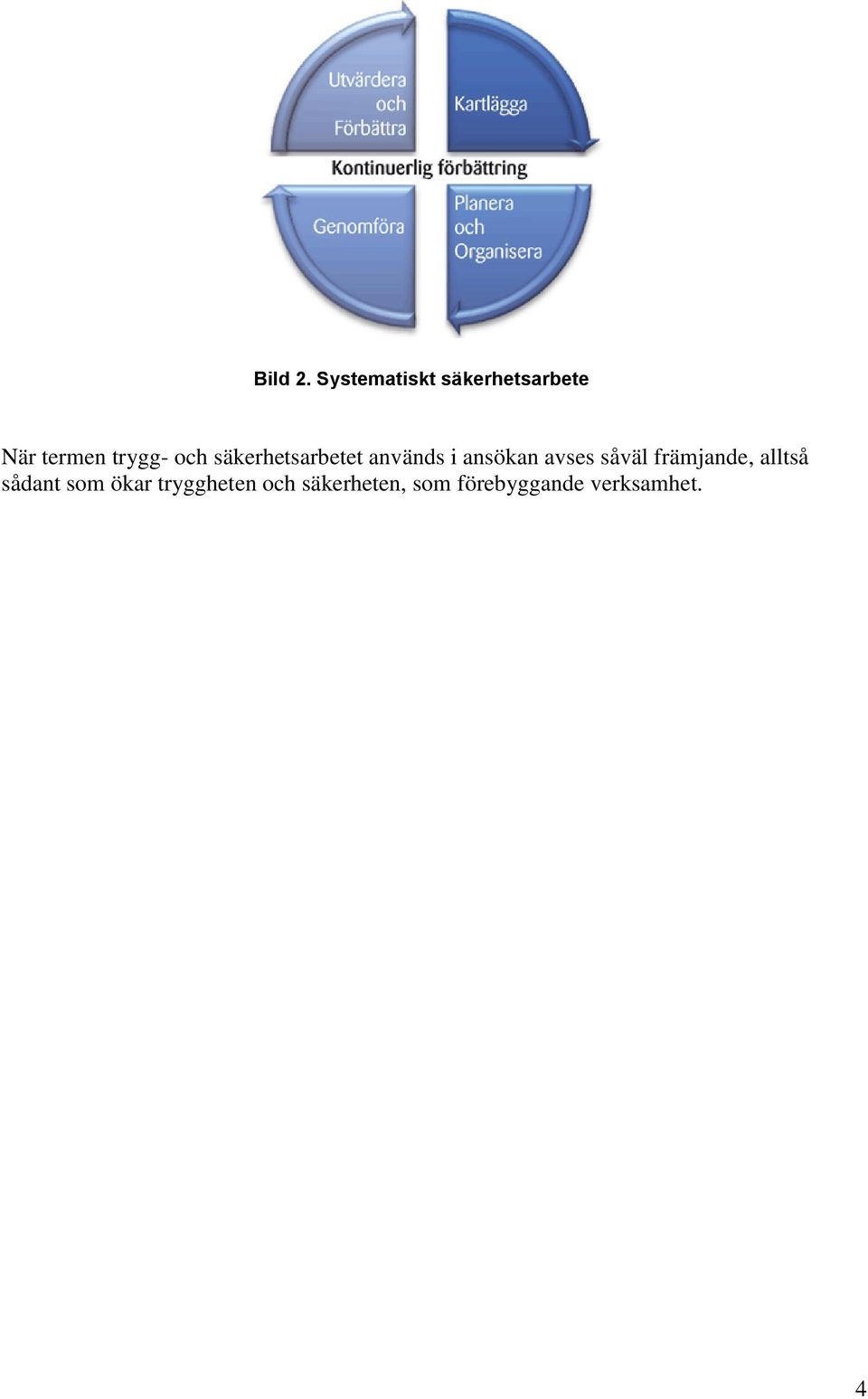 och säkerhetsarbetet används i ansökan avses