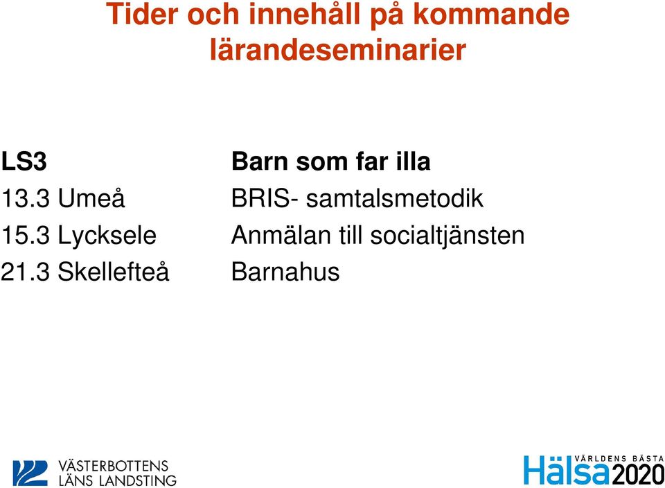 13.3 Umeå BRIS- samtalsmetodik 15.