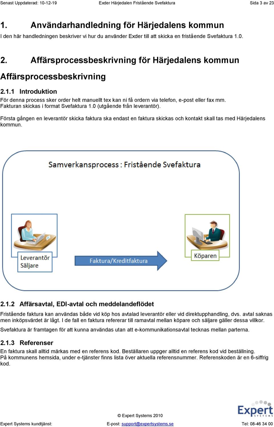 Affärsprocessbeskrivning för Härjedalens kommun Affärsprocessbeskrivning 2.1.1 Introduktion För denna process sker order helt manuellt tex kan ni få ordern via telefon, e-post eller fax mm.