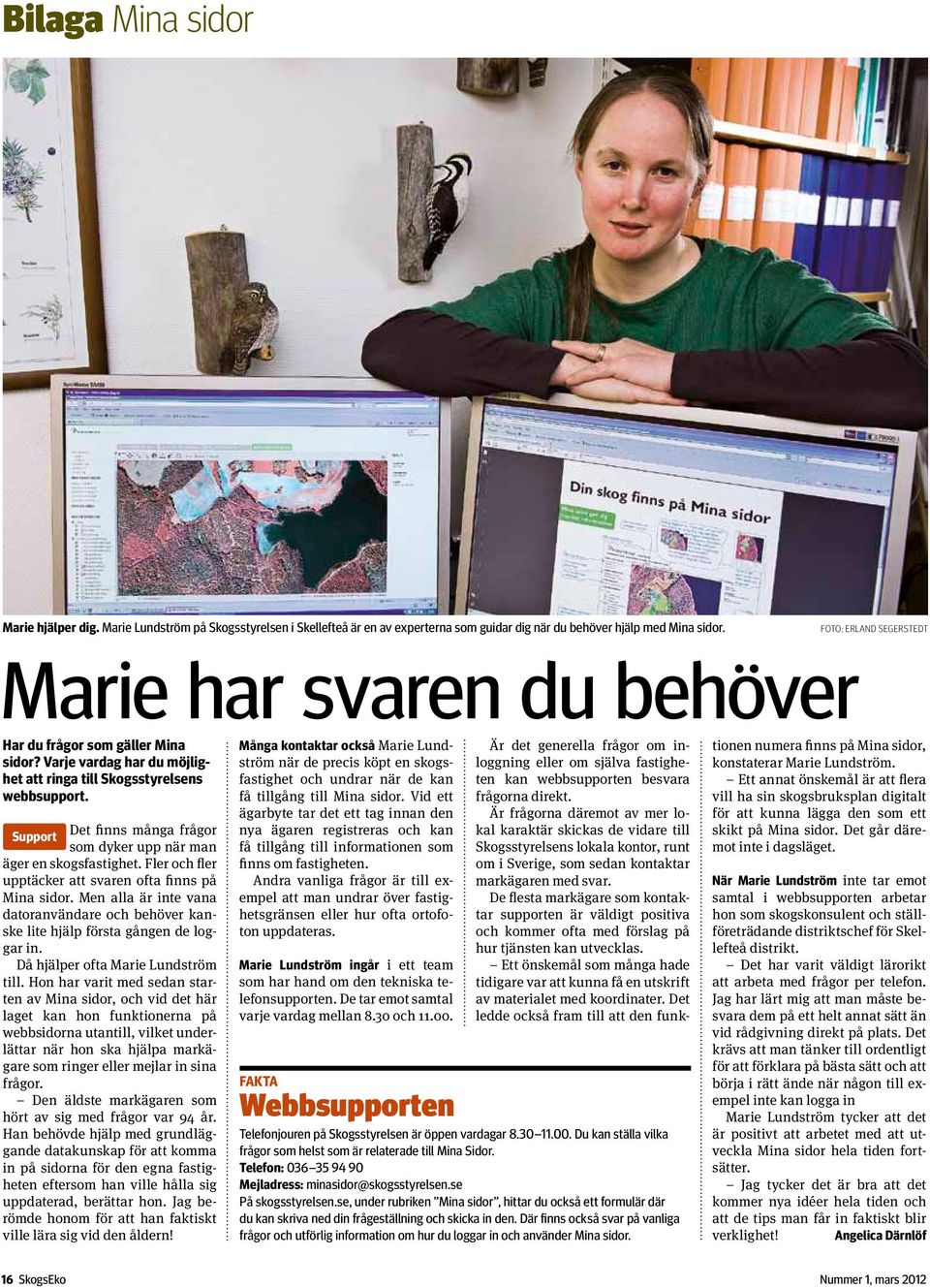 Support Det finns många frågor som dyker upp när man äger en skogsfastighet. Fler och fler upptäcker att svaren ofta finns på Mina sidor.