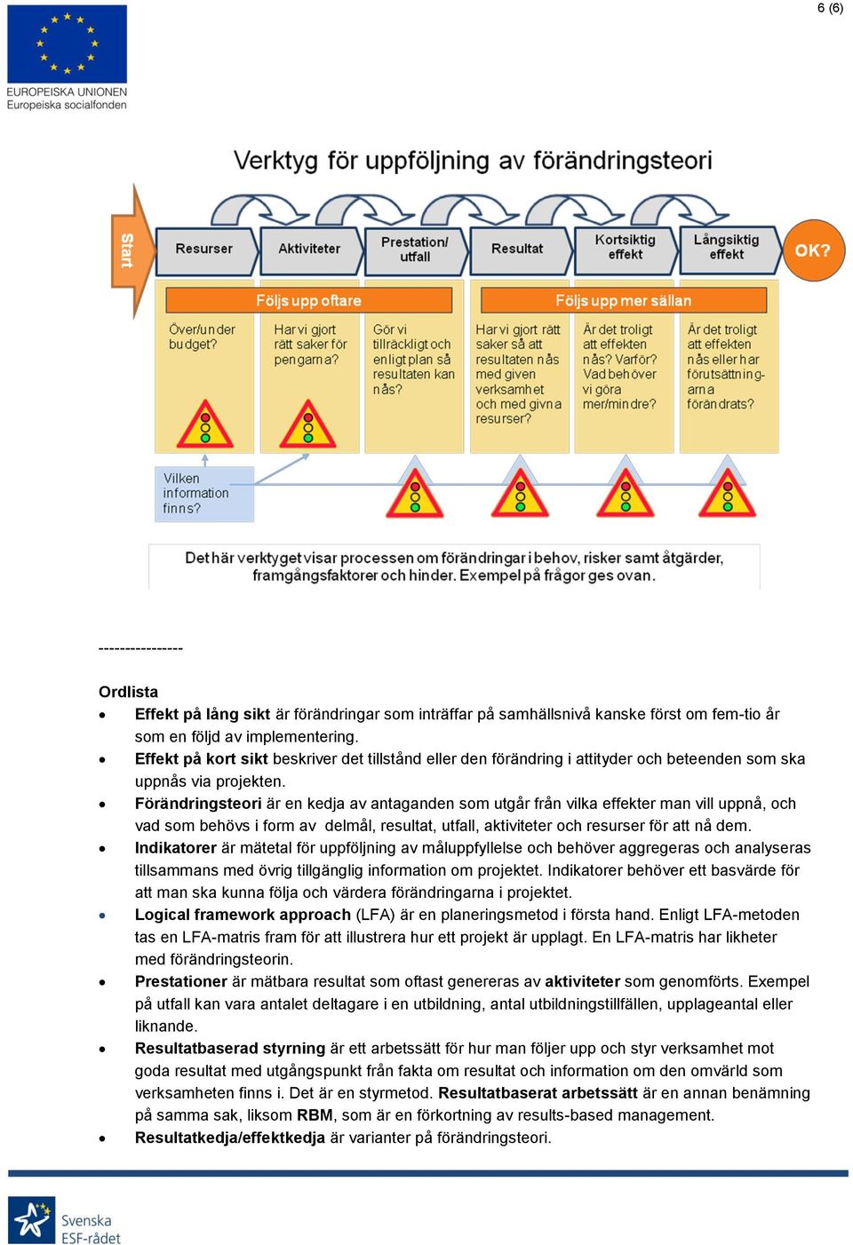 Förändringsteori är en kedja av antaganden som utgår från vilka effekter man vill uppnå, och vad som behövs i form av delmål, resultat, utfall, aktiviteter och resurser för att nå dem.