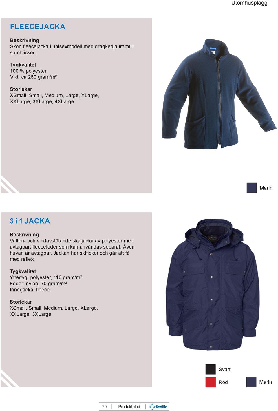 vindavstötande skaljacka av polyester med avtagbart fleecefoder som kan användas separat. Även huvan är avtagbar.