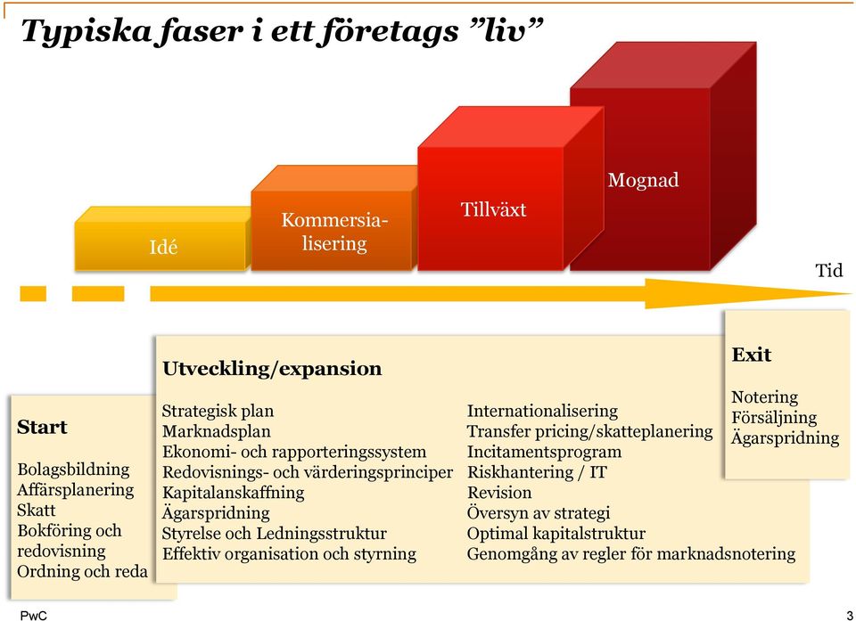 Ekonomi- och rapporteringssystem Incitamentsprogram Redovisnings- och värderingsprinciper Riskhantering / IT Kapitalanskaffning Revision Ägarspridning