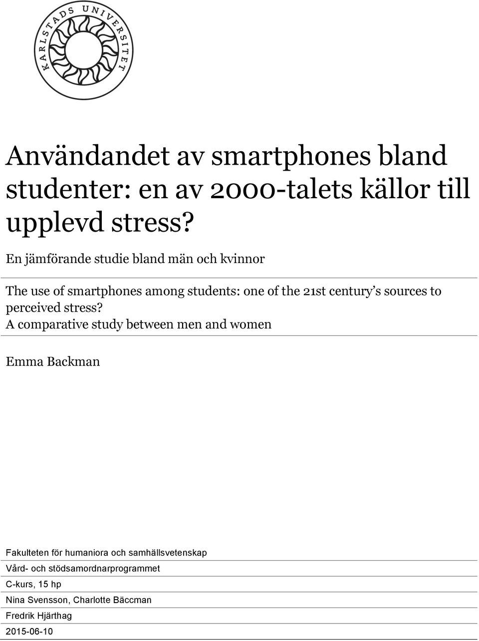 sources to perceived stress?