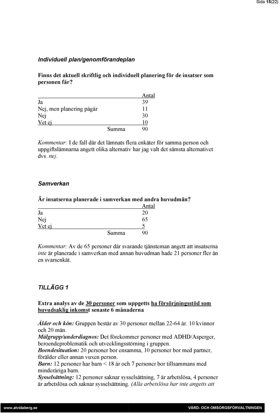 alternativet dvs. nej. Samverkan Är insatserna planerade i samverkan med andra huvudmän?
