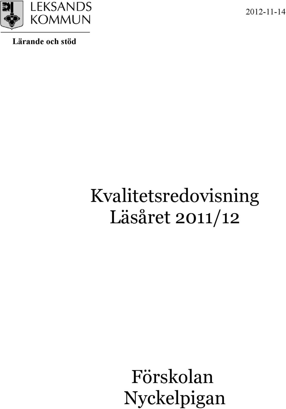 Kvalitetsredovisning