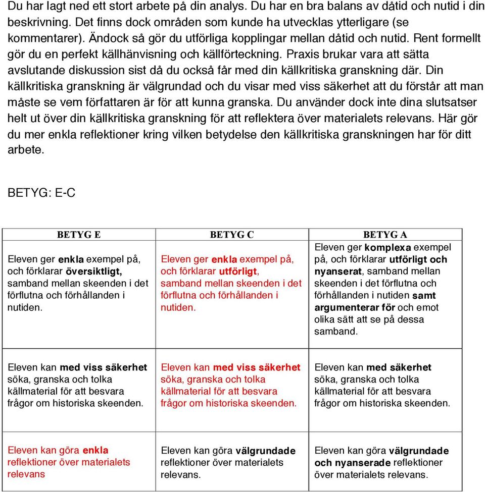 Praxis brukar vara att s tta avslutande diskussion sist d du ocks f r med din k llkritiska granskning d r.