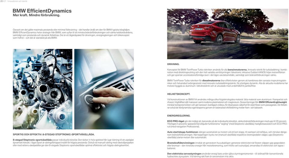 BMW EfficientDynamics heter strategin från BMW, som syftar till att minska bränsleförbrukningen och sänka koldioxidvärdena, samtidigt som prestanda och dynamik förbättras.
