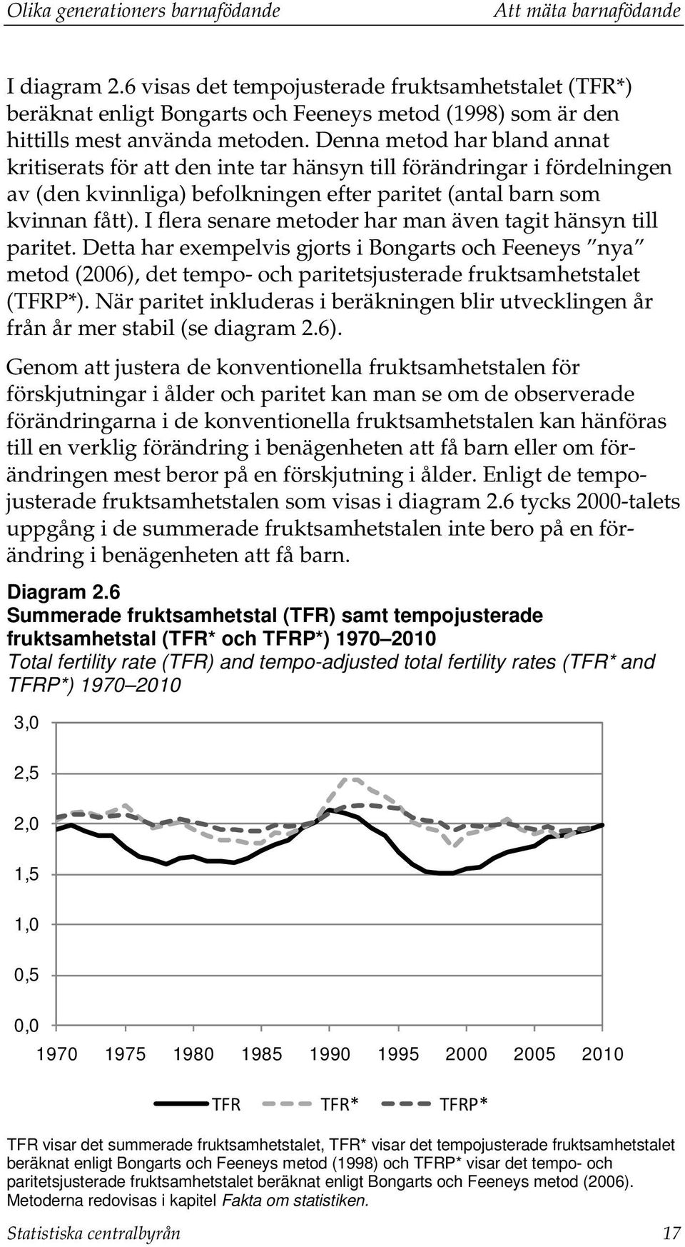 Denna metod har bland annat kritiserats för att den inte tar hänsyn till förändringar i fördelningen av (den kvinnliga) befolkningen efter paritet (antal barn som kvinnan fått).