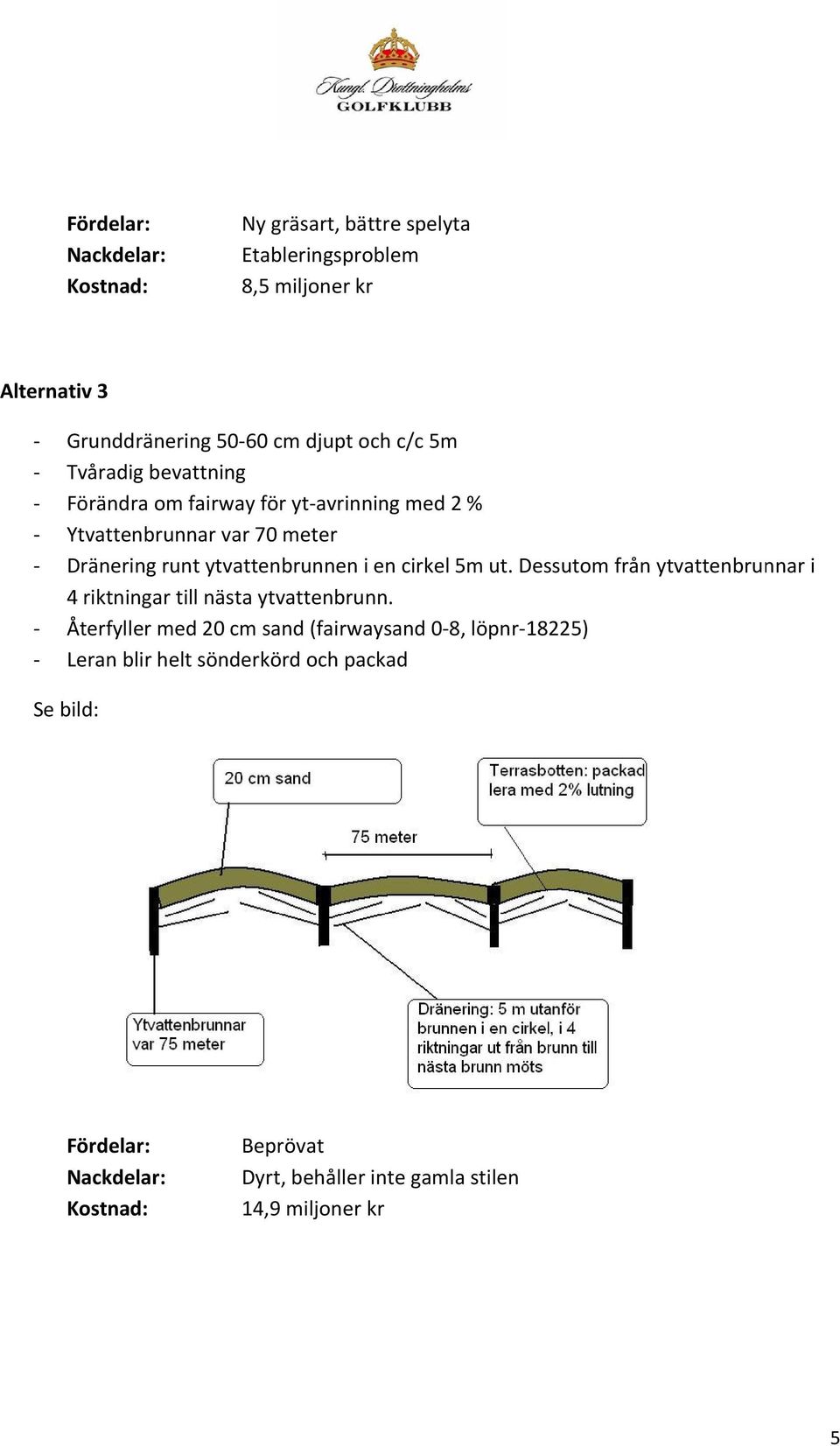 cirkel 5m ut. Dessutom från ytvattenbrunnar i 4 riktningarr till nästa ytvattenbrunn.