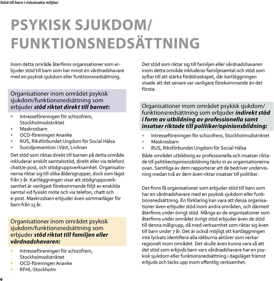 Ananke RUS, Riksförbundet Ungdom för Social Hälsa Suicidprevention i Väst, Livlinan Det stöd som riktas direkt till barnen på detta område inkluderar enskilt samtalsstöd, direkt eller via telefon/