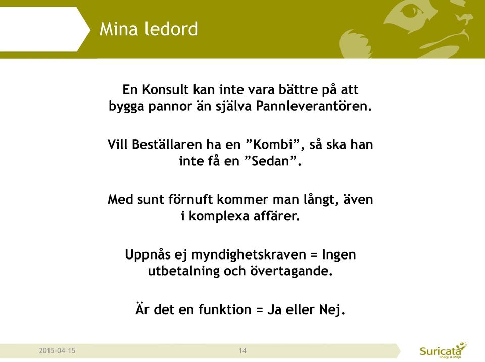 Med sunt förnuft kommer man långt, även i komplexa affärer.