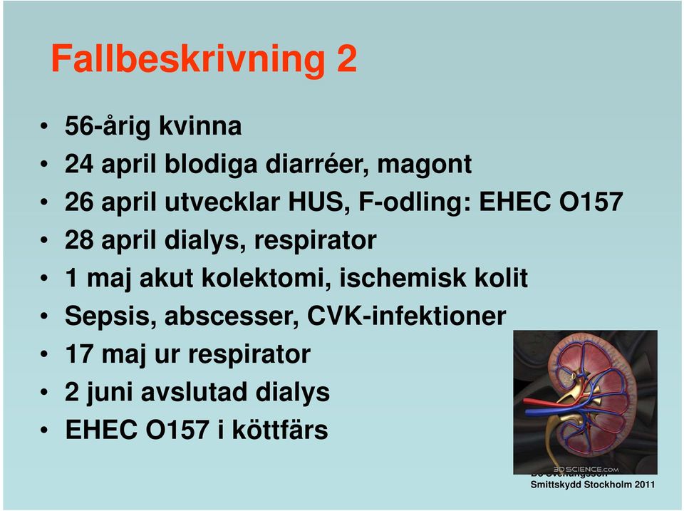 1 maj akut kolektomi, ischemisk kolit Sepsis, abscesser,