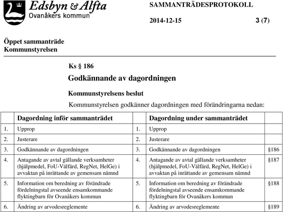 Antagande av avtal gällande verksamheter (hjälpmedel, FoU-Välfärd, RegNet, HelGe) i avvaktan på inrättande av gemensam nämnd 5.