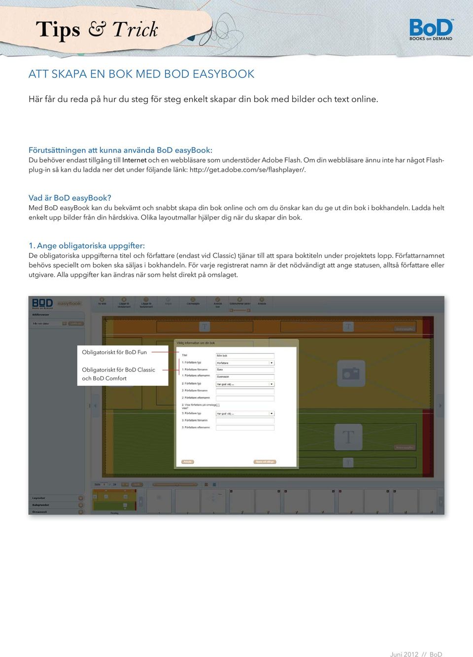 Om din webbläsare ännu inte har något Flashplug-in så kan du ladda ner det under följande länk: http://get.adobe.com/se/flashplayer/. Vad är BoD easybook?