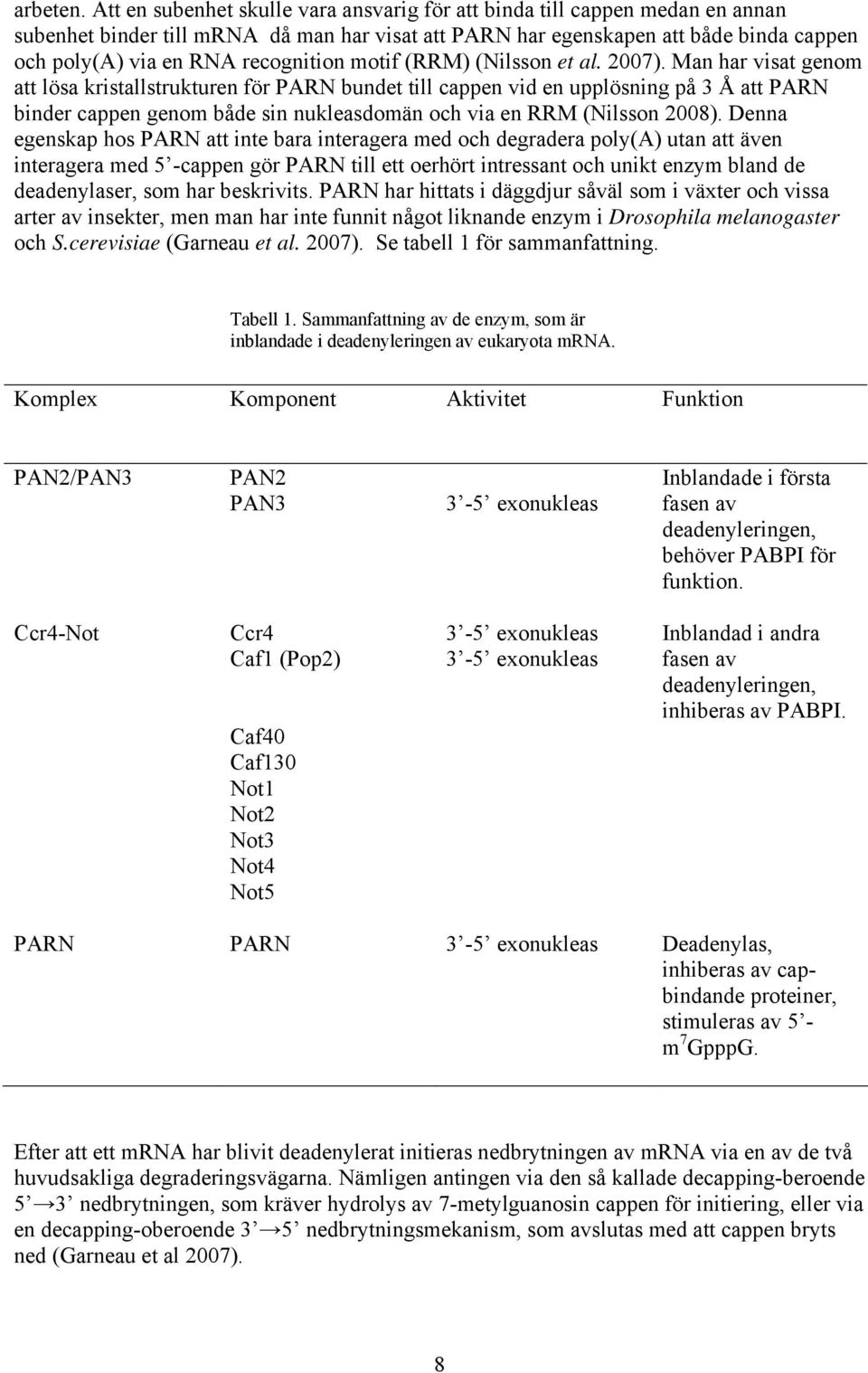 recognition motif (RRM) (Nilsson et al. 2007).