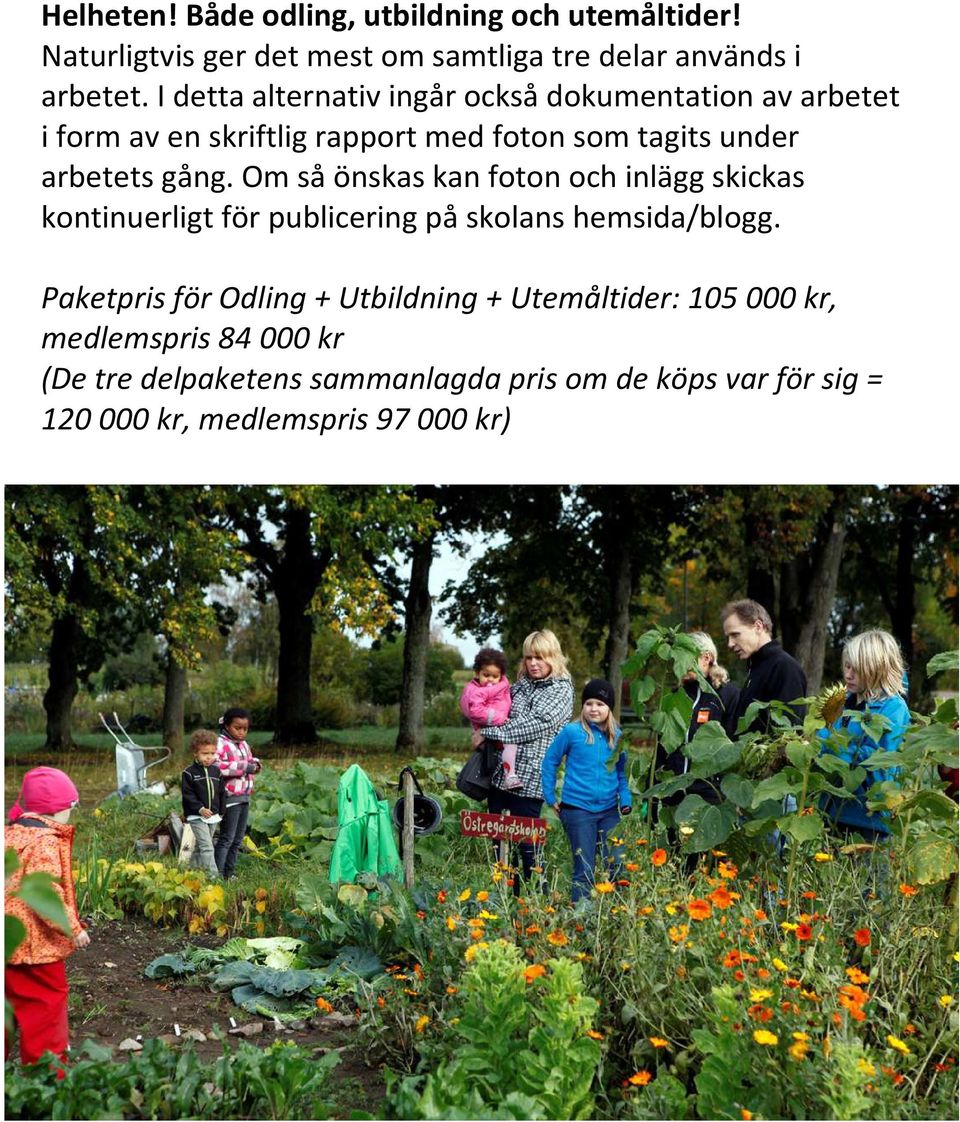 Om så önskas kan foton och inlägg skickas kontinuerligt för publicering på skolans hemsida/blogg.