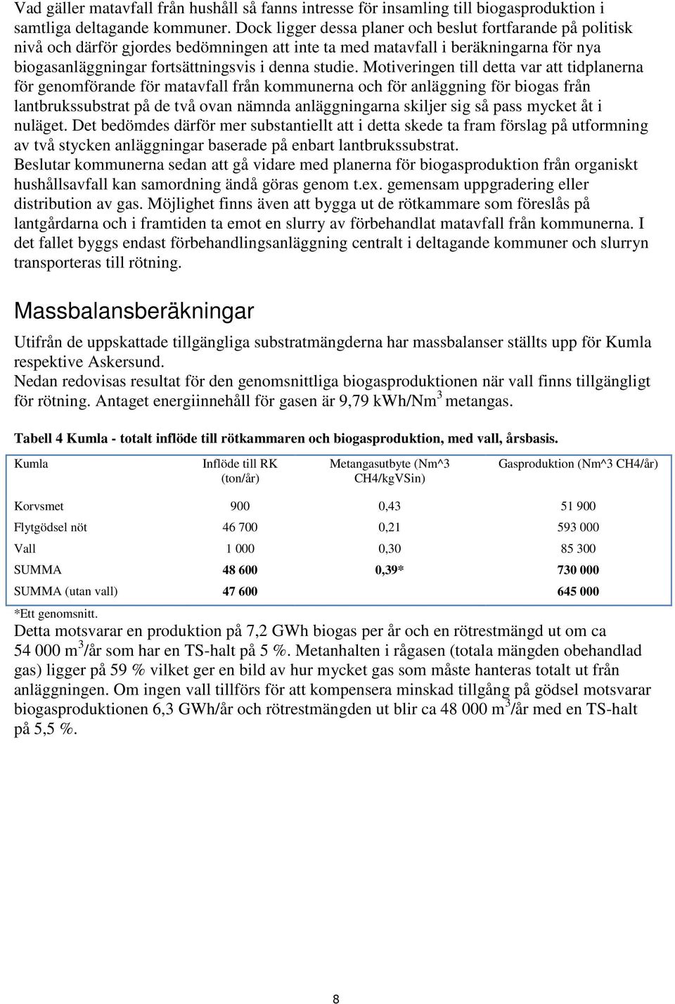 Motiveringen till detta var att tidplanerna för genomförande för matavfall från kommunerna och för anläggning för biogas från lantbrukssubstrat på de två ovan nämnda anläggningarna skiljer sig så