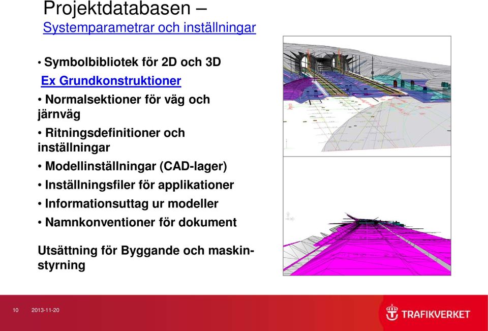 inställningar Modellinställningar (CAD-lager) Inställningsfiler för applikationer
