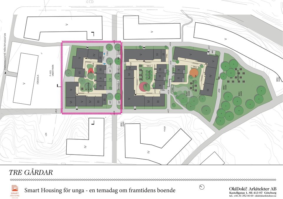 II V III IV V V TRE GÅRDAR Smart Housing för unga - en