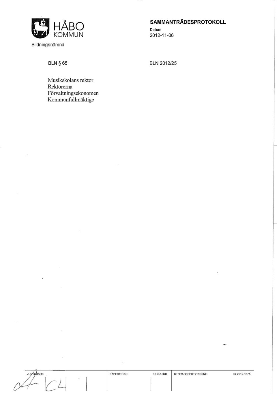 Förvaltningsekonomen Kommunfullmäktige