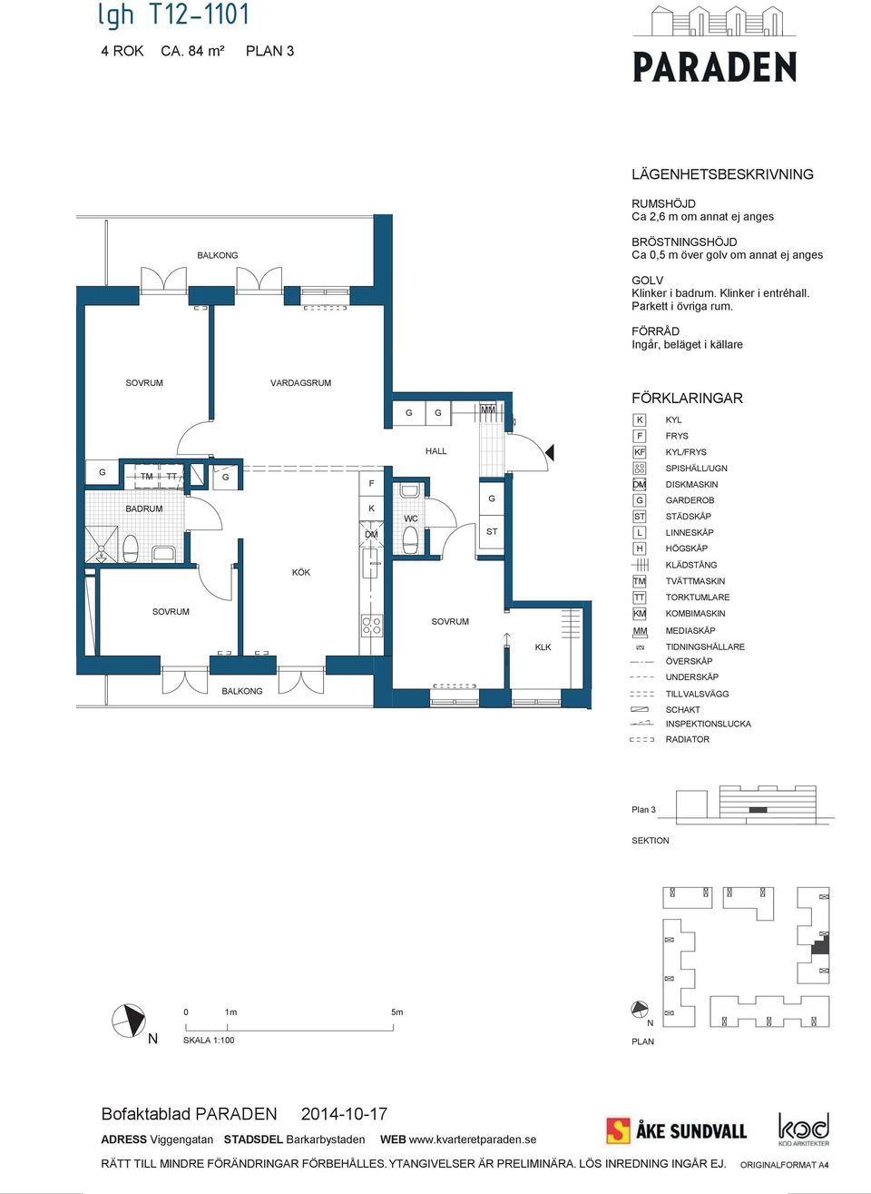 MEDIASÅP TIDISÅARE ÖVERSÅP UDERSÅP BAO TIVASVÄ SCAT ISPETIOSUCA Plan 3 SETIO SAA 1:100 PA Bofaktablad PARADE ADRESS