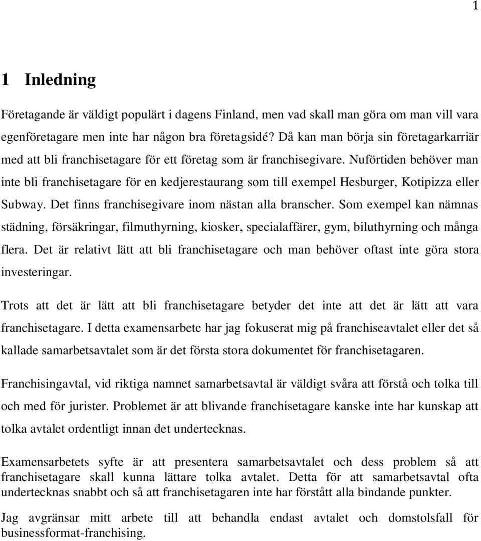 Samarbetsavtal Grunden For Franchising Axel Sjodahl Pdf Gratis
