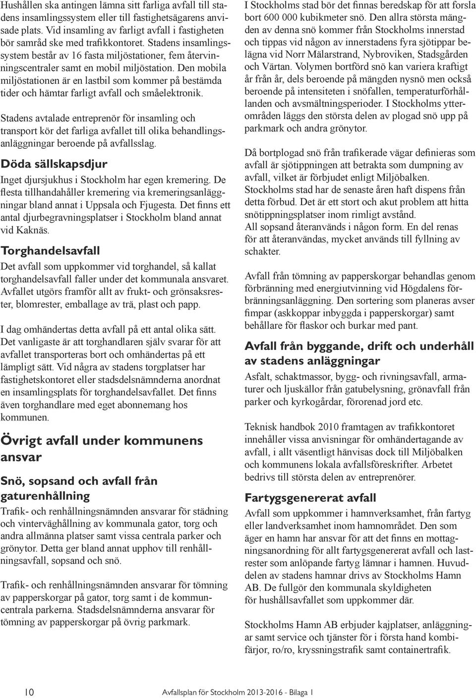 Bilagor till Avfallsplan för stockholm - PDF Gratis nedladdning