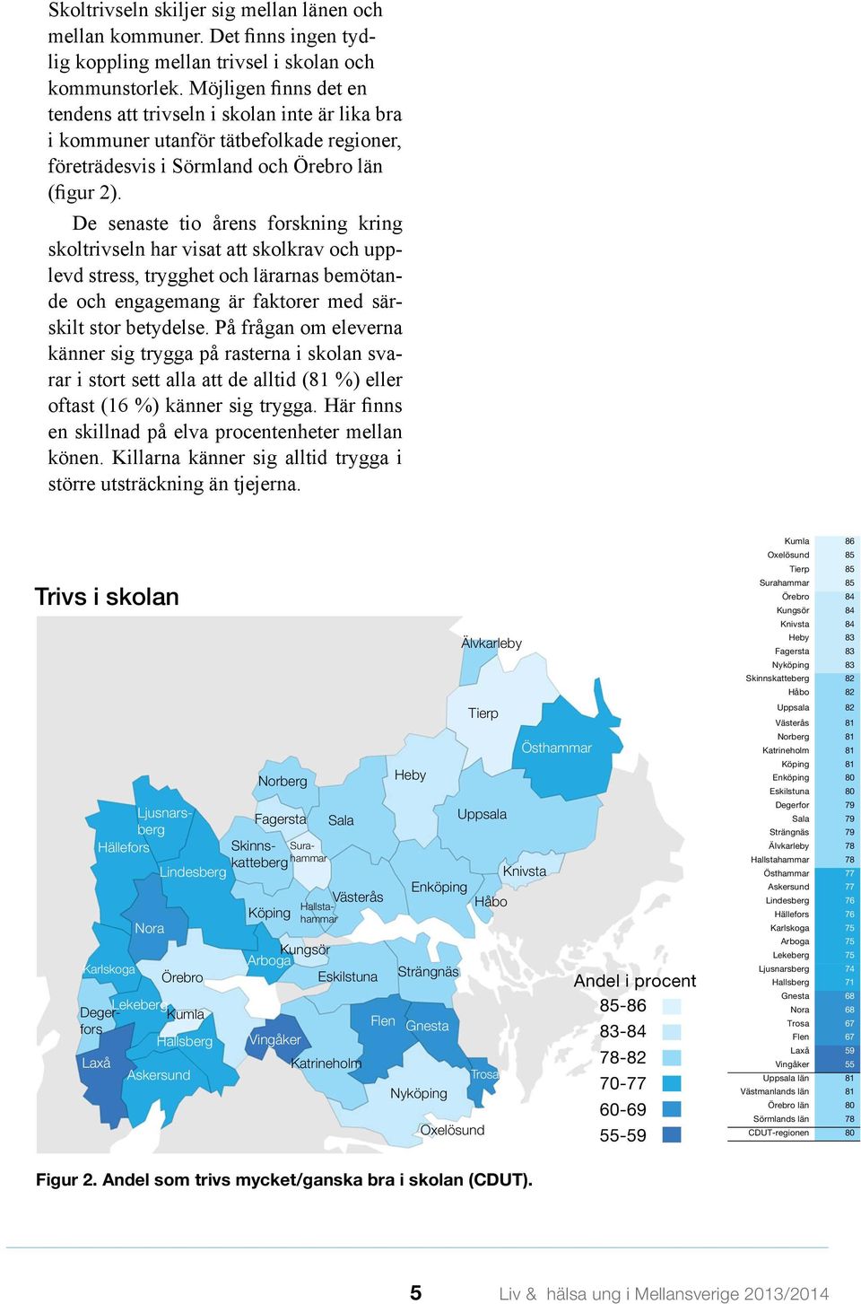 De senaste tio årens forskning kring skoltrivseln har visat att skolkrav och upplevd stress, trygghet och lärarnas bemötande och engagemang är faktorer med särskilt stor betydelse.