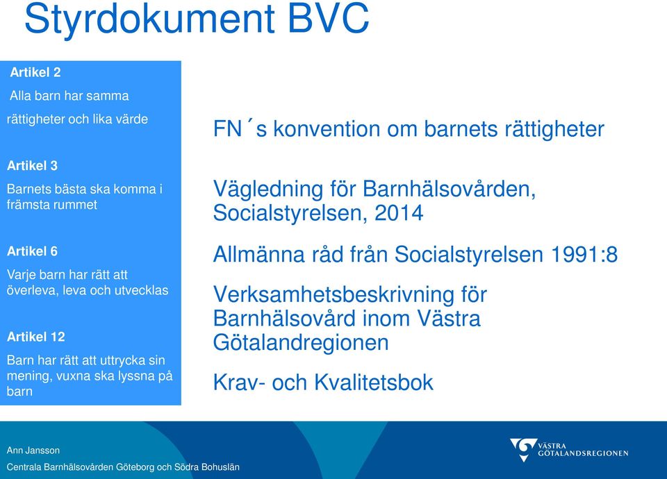 vuxna ska lyssna på barn FN s konvention om barnets rättigheter Vägledning för Barnhälsovården, Socialstyrelsen, 2014