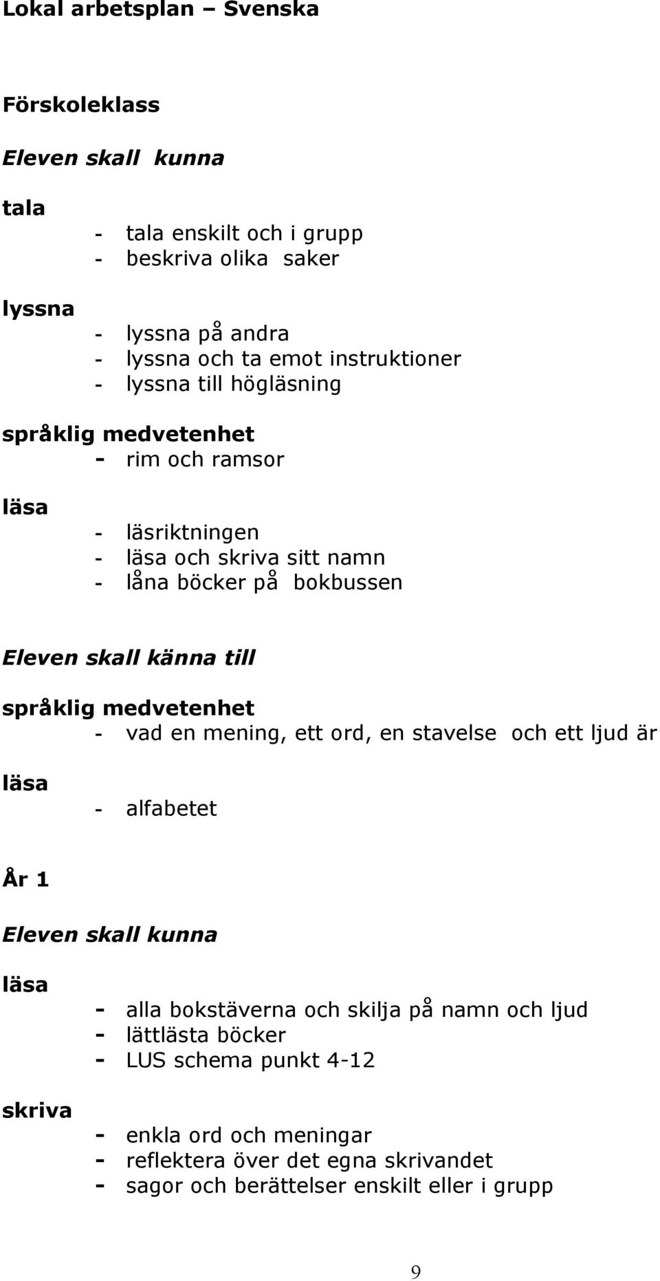 bokbussen språklig medvetenhet - vad en mening, ett ord, en stavelse och ett ljud är läsa - alfabetet År 1 läsa skriva - alla bokstäverna och skilja