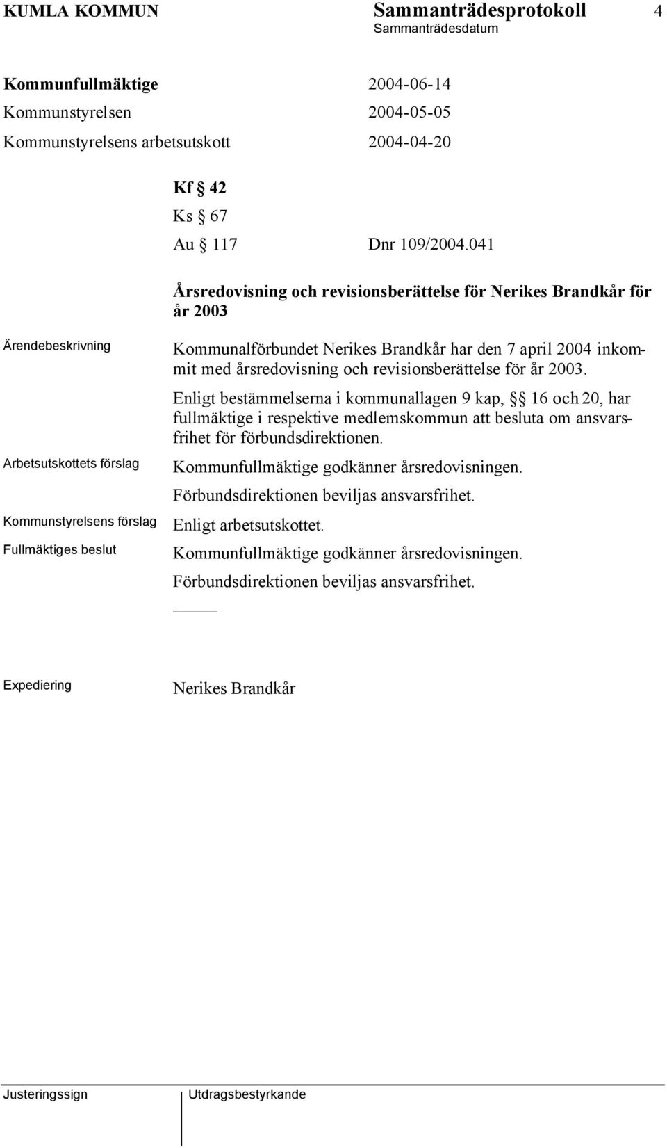 med årsredovisning och revisionsberättelse för år 2003.