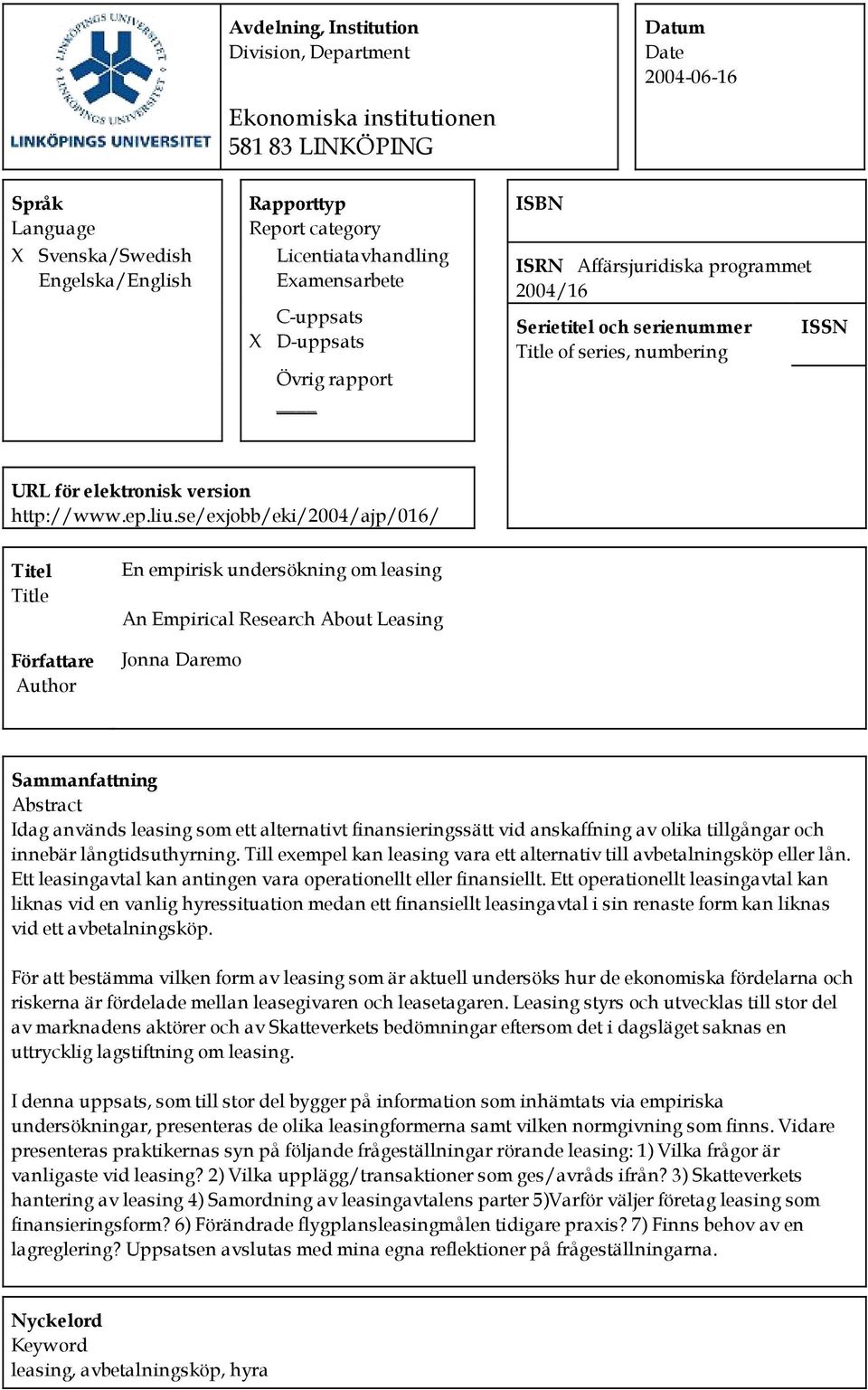 version http://www.ep.liu.