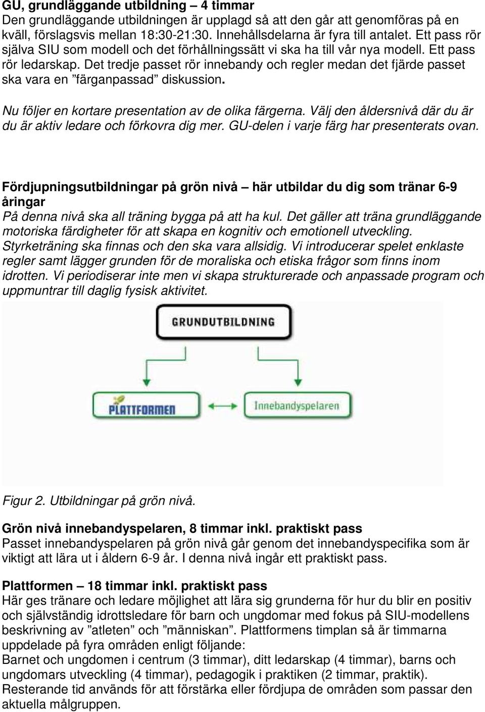 Det tredje passet rör innebandy och regler medan det fjärde passet ska vara en färganpassad diskussion. Nu följer en kortare presentation av de olika färgerna.