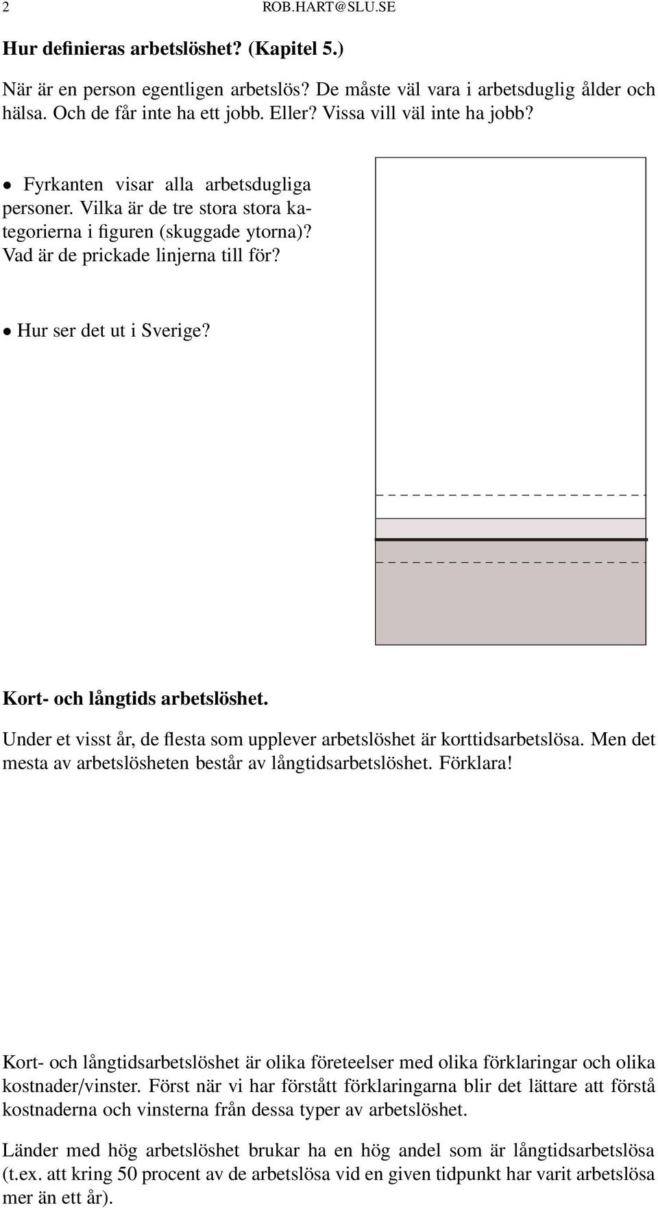 Hur ser det ut i Sverige? Kort- och långtids arbetslöshet. Under et visst år, de flesta som upplever arbetslöshet är korttidsarbetslösa. Men det mesta av arbetslösheten består av långtidsarbetslöshet.