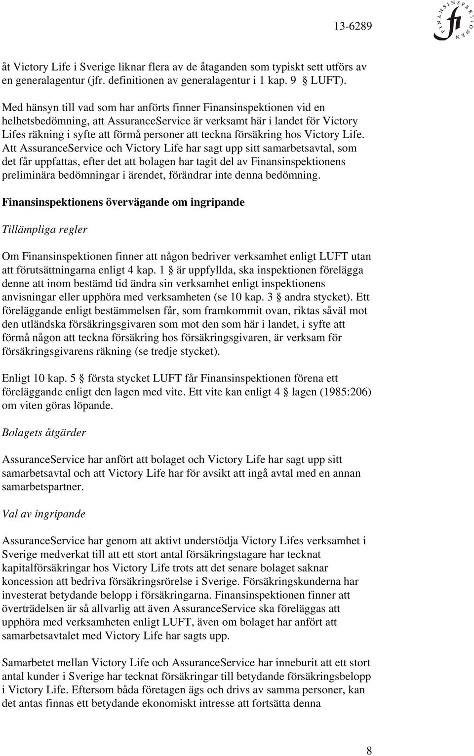 försäkring hos Victory Life.
