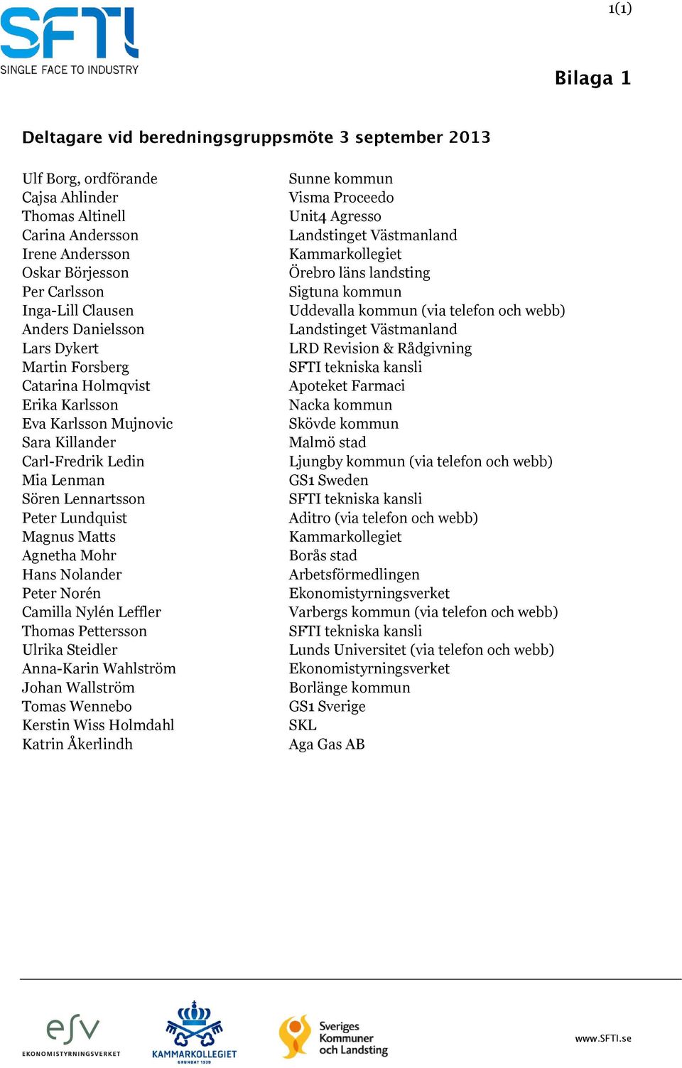 Thomas Pettersson Ulrika Steidler Anna-Karin Wahlström Johan Wallström Tomas Wennebo Kerstin Wiss Holmdahl Katrin Åkerlindh Sunne kommun Visma Proceedo Unit4 Agresso Landstinget Västmanland