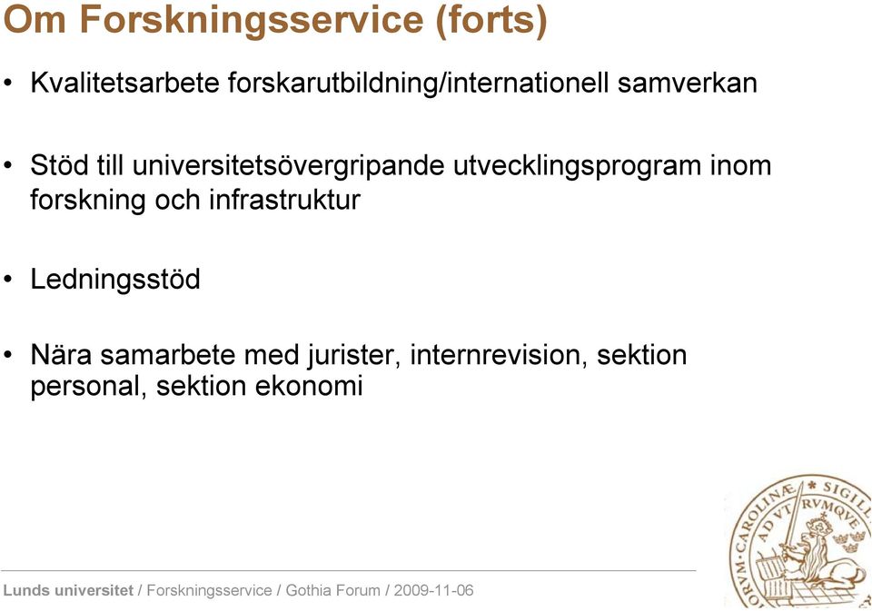 universitetsövergripande utvecklingsprogram inom forskning och