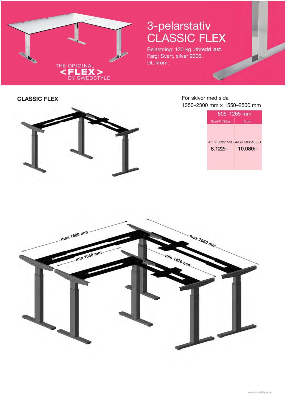 CLASSIC FLEX För skivor med sida 1350 2300 mm x 1550 2500