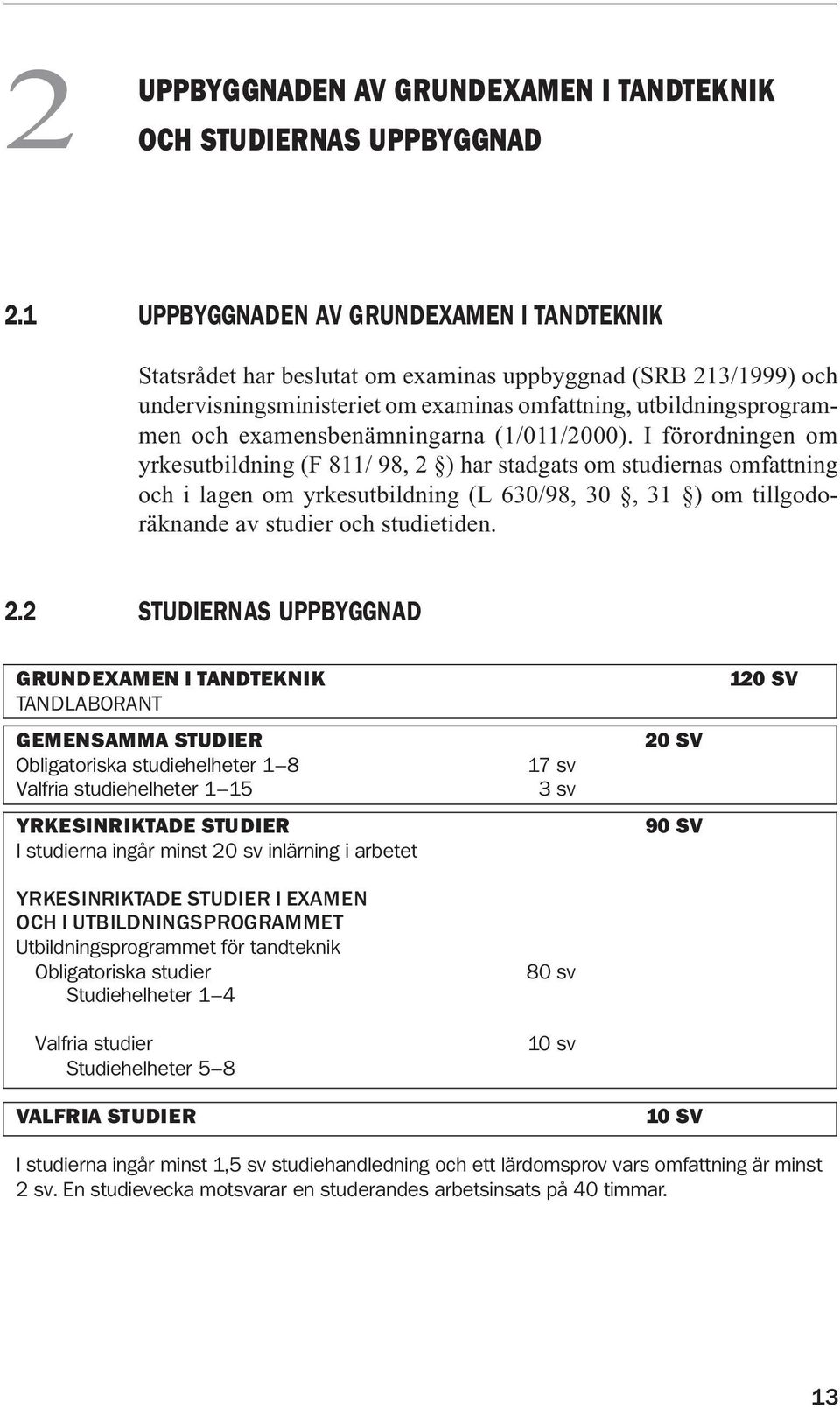 examensbenämningarna (1/011/2000).