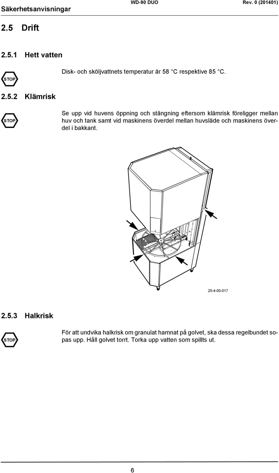 1 Hett vatten STOP Disk- och sköljvattnets temperatur är 58